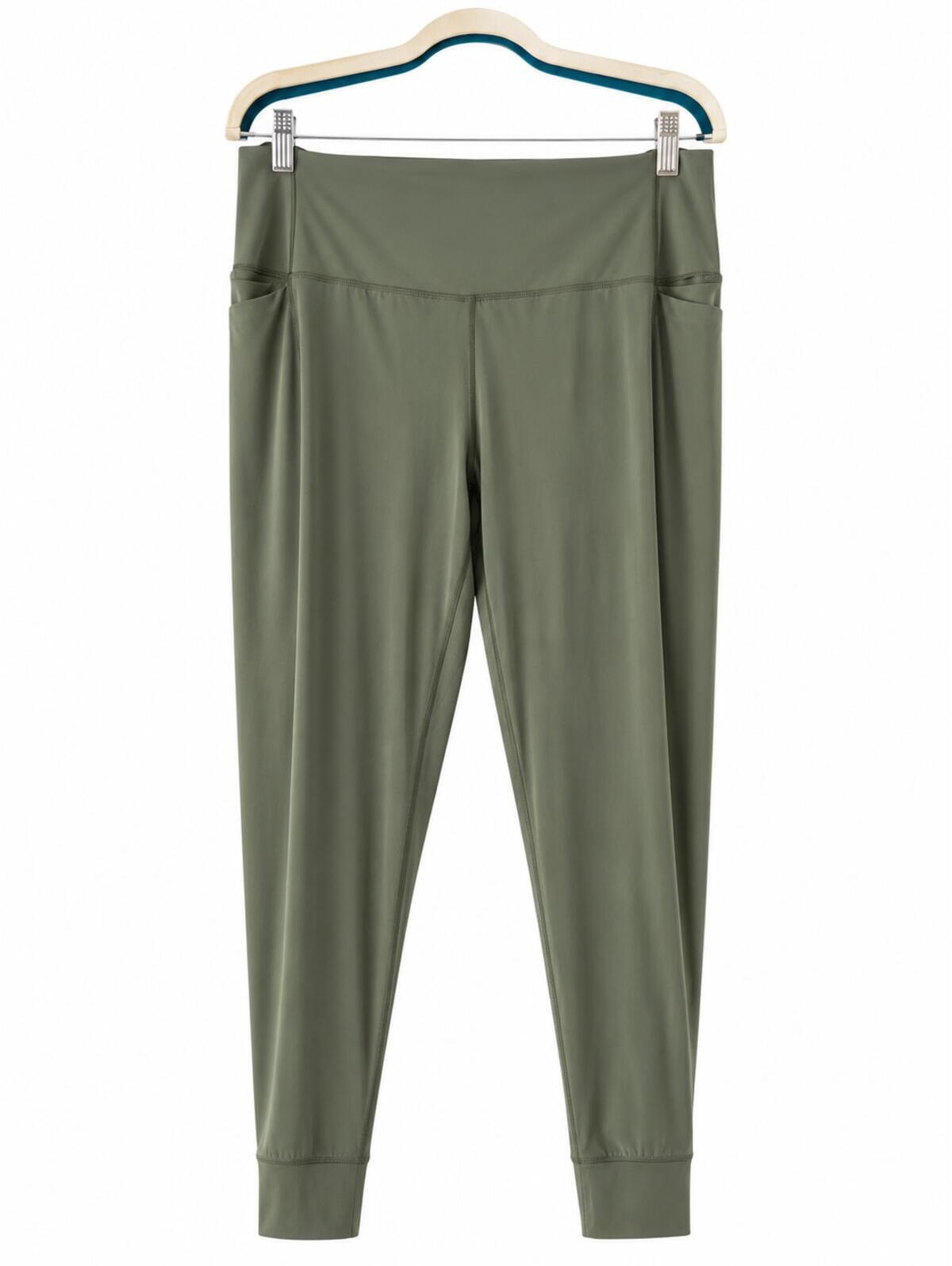 Calia Olive Green High Waist Nylon Lycra Spandex Activewear Pants Xxl 0111